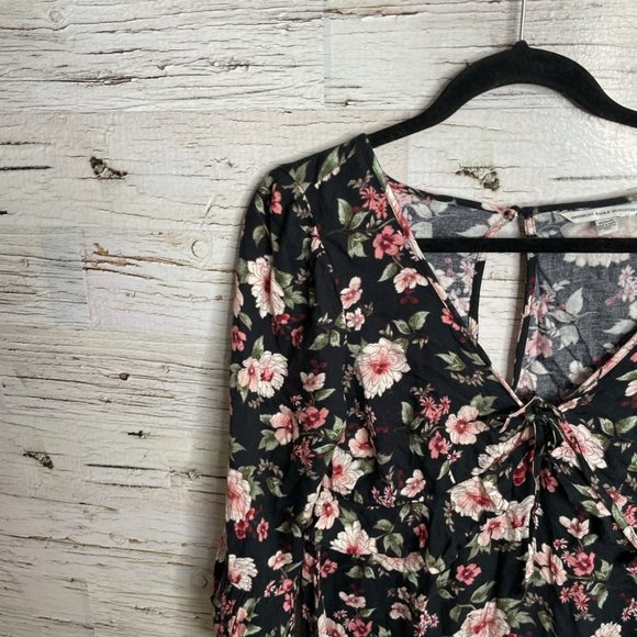 American eagle floral dress black pink medium - Picture 3 of 11